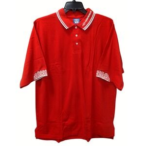 NWOT Umbro Polo Shirt Mens‎ XL Red White Trim Short Sleeve Made in USA